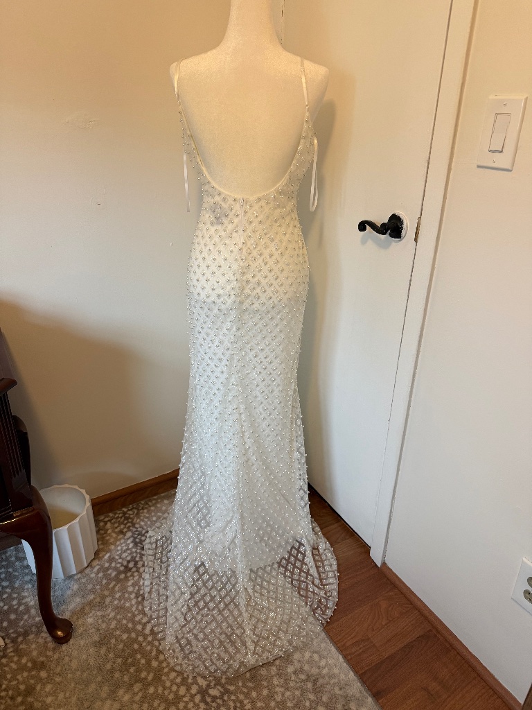 Macys Beaded White Dress